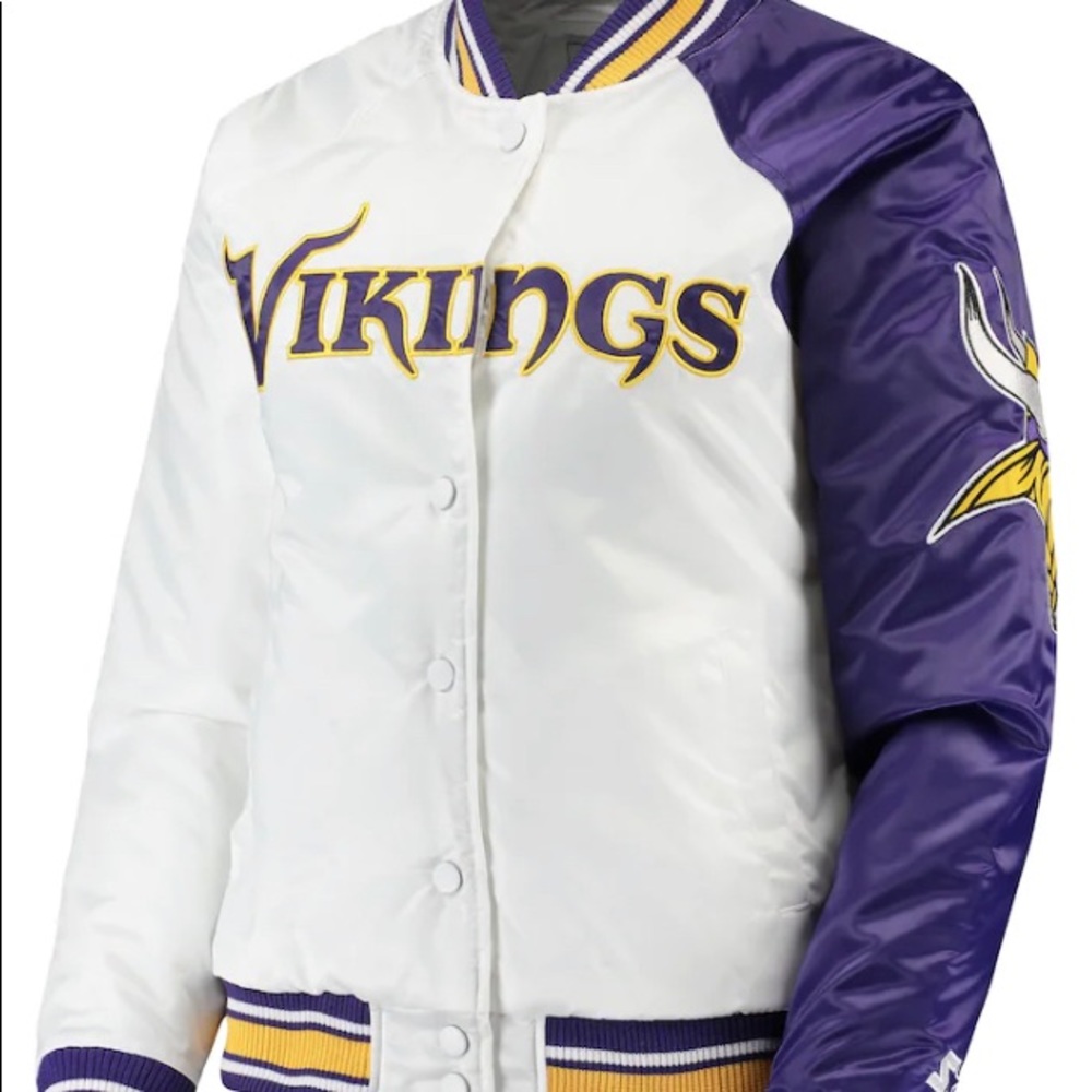 NWT Ladies NFL Minnesota Vikings Starter Bomber Jacket.